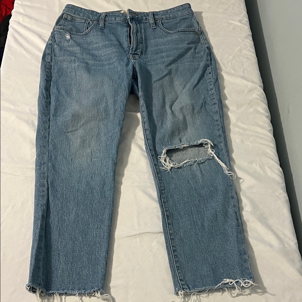 Madewell Light Blue Distressed Boyfriend Jeans